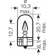 OSRAM žarnica 12V 2W steklena 10kos. (W2,1x9,5d)