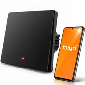 Qoltec pametno 1-kanalno stikalo za luči | Wi-Fi | Časovnik | Tuya | Pametno življenje | Črna
