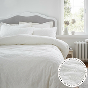 Bijela pamucna posteljina za krevet za jednu osobu 135x200 cm French Knot Jacquard – Bianca