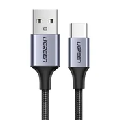 UGREEN Ponikljan kabel USB-C QC3.0 UGREEN 0,5 m z aluminijastim vtičem (črn), (20627490)
