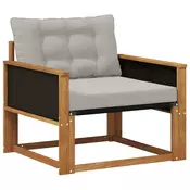 Set vanjskih sofa Cvrsto drvo akacije i Textilene Prirodna