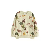 Lindex Majica Forest rjava / rumena / meta / temno zelena