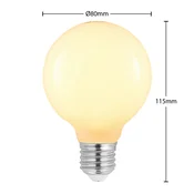 Arcchio LED-žarnica G80 E27, 8 W, 2700 K, opalna, z možnostjo zatemnitve - Steklo