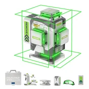 Huepar PRO 8000mAh 16 linijski zeleni laserski nivelir daljinec 4x360° ZK04CG