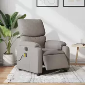 Vidaxl vidaXL Električni masažni stol z naslonjalom, taupe, blago