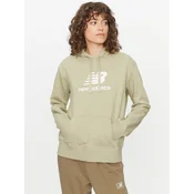 New Balance Jopa Essentials Stacked Logo Hoodie WT31533 Zelena Regular Fit