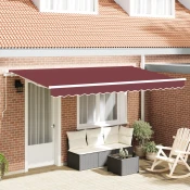 Skrovita tenda Tamno crvena 400 x 200 cm tkanina
