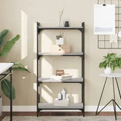 Vidaxl Knjižna omara 4-nadstropna siva sonoma 60x30x120 cm inž. les