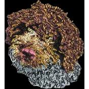 Lagotto Romagnolo - našitek v obliki psa, vezen našitek, edinstven okras za nahrbtnik znamke