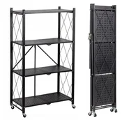 Smania Zložljiv kovinski regal StackMax, regal na kolesih, 4 nivoji, visoka nosilnost