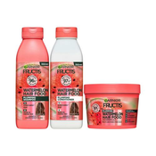 Garnier Fructis Hair Food Watermelon Plumping Shampoo set: šampon 350 ml + balzam za lase 350 ml + maska za lase 400 ml za ženske