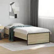 Okvir za krevet boja hrasta 75x190 cm konstruirano drvo i metal