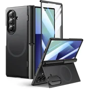 GS Ovitek za Samsung Galaxy Z Fold7 5G, z zaščitnim steklom za zaslon, za MagSafe, črn