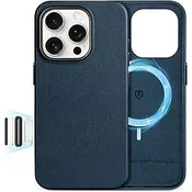 Infostyle SHIELDON usnjen ovitek za iPhone 16 Pro – temno modra, MagSafe