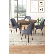 Hanah Home Set Trpezarijski sto i 4 stolice, Sivo-braon
