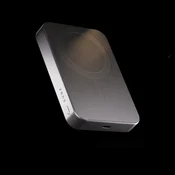 ZENS Slim Qi2 aluminijasta prenosna baterija - 10000 mAh magnetna prenosna baterija, združljiva z MagSafe in Qi2 (črna)