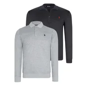 DOUBLE SET V4007 DEWBERRY MENS SWEATSHIRT-NAVY - GREY