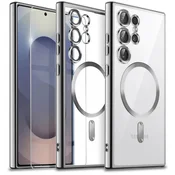 GS Ovitek za Samsung Galaxy S25 Ultra, Electro MagSafe, srebrn + zaščitno steklo za zaslon