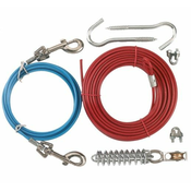 Kerbl Dvodelna sajla za pse, 15+3 m, Crveno-plava