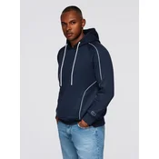 Ombre Unbuttoned mens sweatshirt with stand-up collar and hood - black