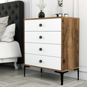 HANAH HOME Komoda Lizbon 537 Walnut White