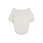 Bershka Majica  svetlo siva / off-bela