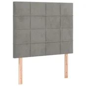 Vidaxl Vzglavje postelje svetlo sivo 90x5x118/128 cm žamet