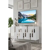 Hanah Home komoda Ece 120, 120 cm, bela / srebrna