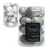 shumee Srebrne steklene kroglice iz želoda, set 12 kosov, 3 x 4 cm