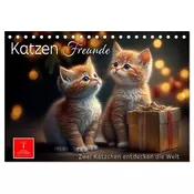 Katzen Freunde (Tischkalender 2026 DIN A5 quer), CALVENDO Monatskalender