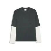 Bershka Majica grafit / bela