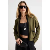 Trendyol Milla ženski set bluza-cardigan Twoaw25Hi00058, maslinasta-višebojna