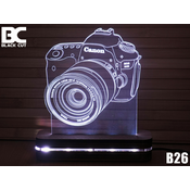 Black Cut 3D Lampa Foto aparat Bela