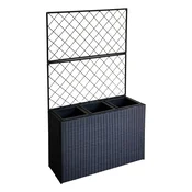 Homestar Skrinja za rože WICKER z mrežo 83x29x55/146 cm črna