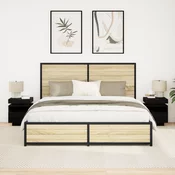 Nocni ormar s ladicama 2 pcs Crni hrast 40 x 39 x 48,5 cm