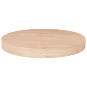 Vidaxl Okrogla mizna plošča O40x4 cm neobdelana trdna hrastovina
