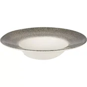 CHURCHILL Raku Quartz Black globok krožnik, rob, premer: 280 mm (12 kos)