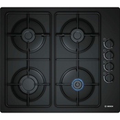 Bosch Bosch Serie 2 POP6B6B80 Vgrajen plinski kuhalnik z 4 kuhalnimi površinami, črna, steklena površina, 590 mm- Odprta embalaža