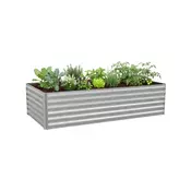 Northix Kovinska dvignjena vrtna greda, pocinkano jeklo, 57 x 240 x 90 cm
