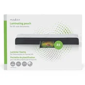 Laminirna folija NEDIS/ format A5/ 100 mic/ velikost 216 x 154 mm/ prozorna/ 100 pakiranj