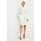 Pamučna haljina Armani Exchange boja: bijela, mini, oversize, 3DYA32 YN4RZ