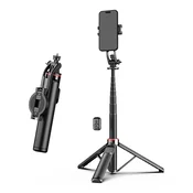 mobilNET Bluetooth selfie tyč, magnetická, tripod, 130 cm, čierna