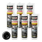 IsolBau črni silikon za akvarij 6 x 300 ml