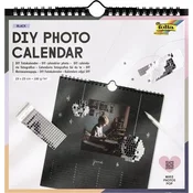 Zidni kalendar, kreativan, 23x23 cm, 190 g, 13 stranica, FOLIA, personalizirana fotografija, crni 23186