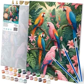 Massido Paint by Numbers Kit - 40x50 cm Parrots by Massido, (21738657)
