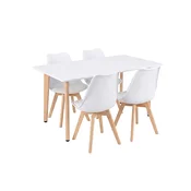 Silla 120 jedilni komplet 4+1, belo-belo