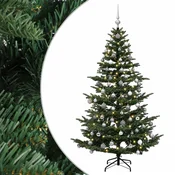 Vidaxl Umetna božična jelka z bučko 180 cm 300 LED Toplo bela