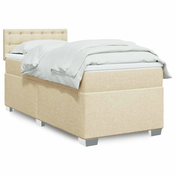 SPRING Box postelja z vzmetnico krem 80x200 cm blago