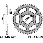Zadnji zobnik PBR JTR1489 44 Jeklo Vzdržljiv Močan Lahek Močan