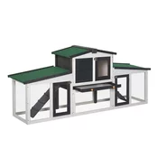 Aga Lesena kletka za zajce z izhodom 204x45x80 cm
